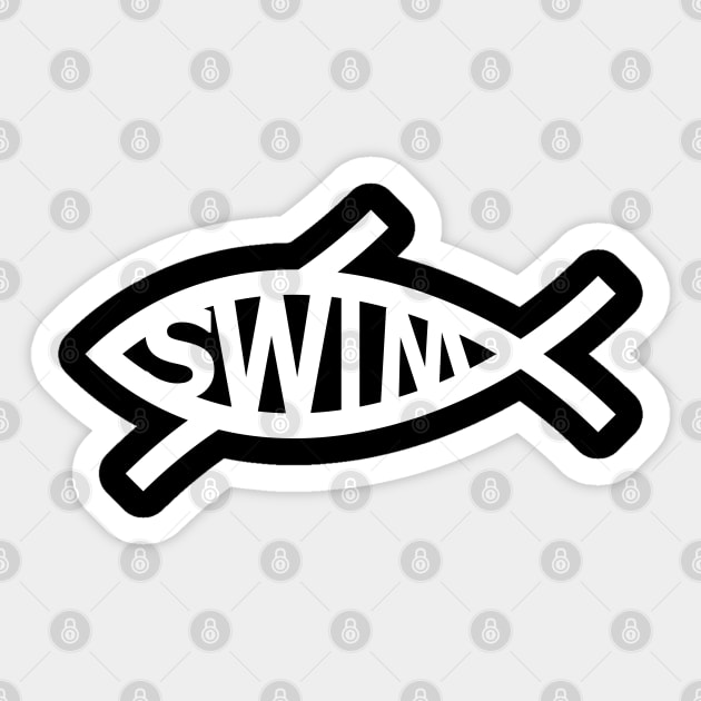 Jesus Fish Swim Swimming Christian Swimmer Gifts Sticker by TeeCreations